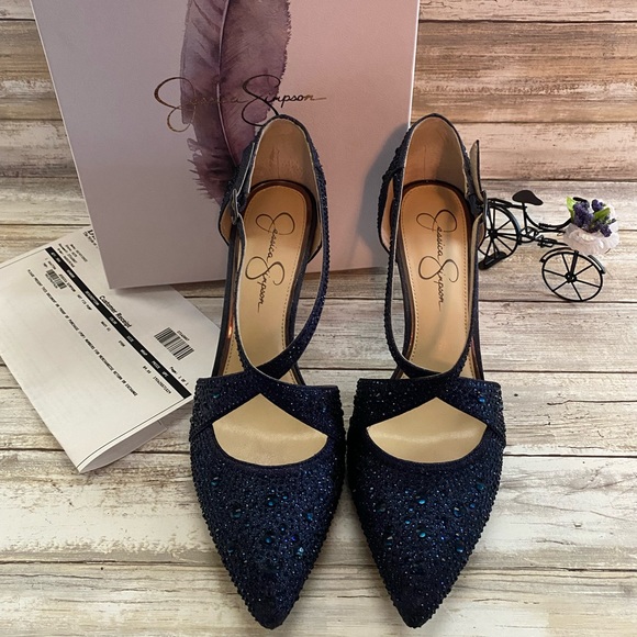 Sparkly Blue Heels Worn Once - Picture 1 of 8